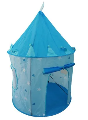 Play Tent House with Glow in The Dark Stars, conveniently Folds in to a Carrying Case, Play Tent/House Toy for Indoor & Outdoor Use( Blue )