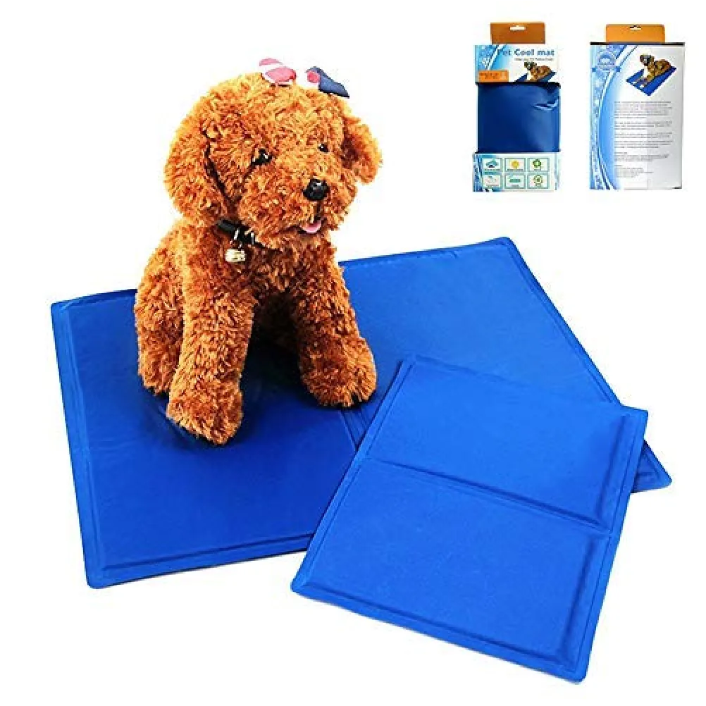 PoochBox Heat Relief Pressure Activated Cooling Mat for Dogs and Cats (Blue)