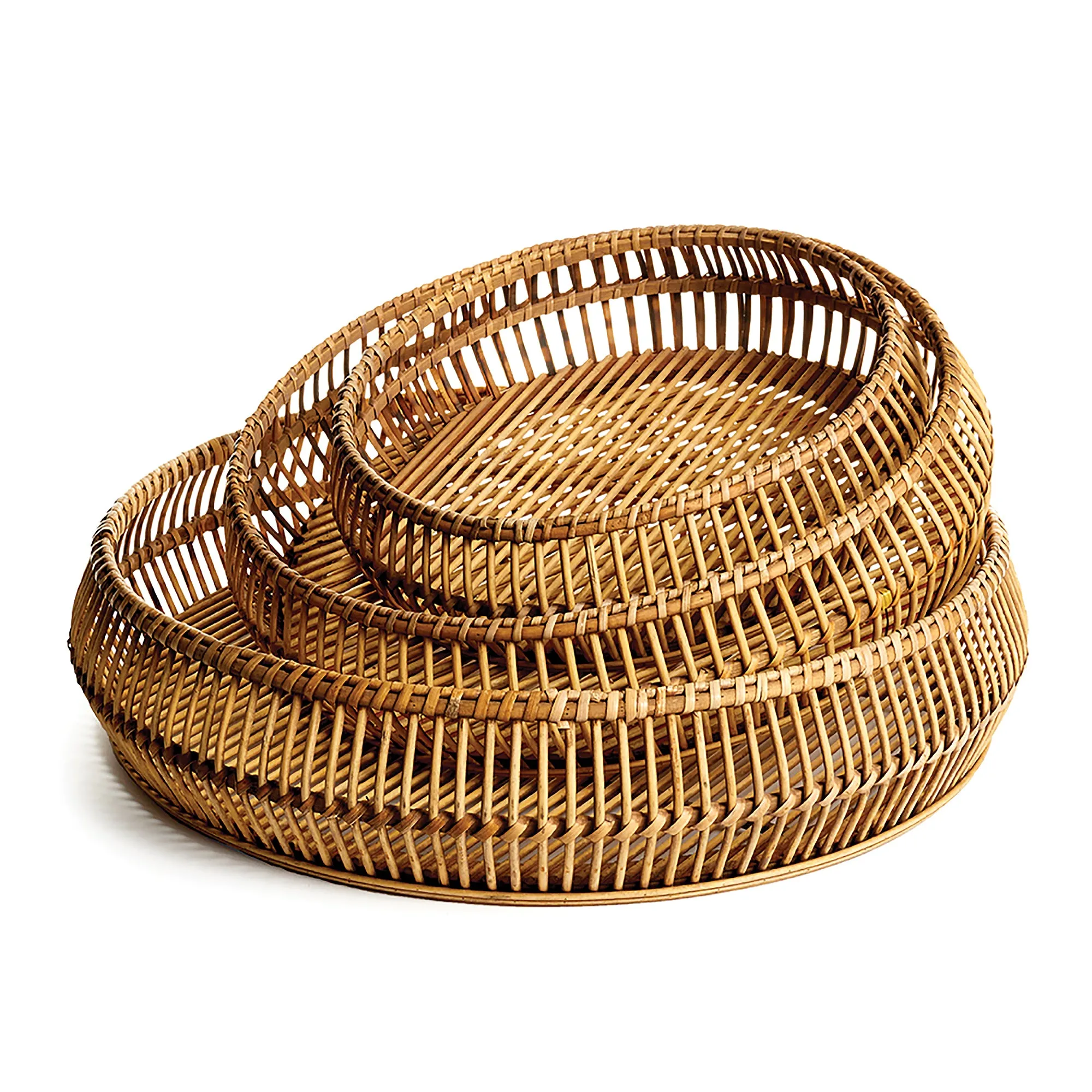 RIVER BAMBOO ROUND TRAYS, SET OF 3