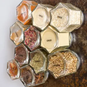 Rustic Wall Spice Rack - Your Choice of 12 Organic Seasonings