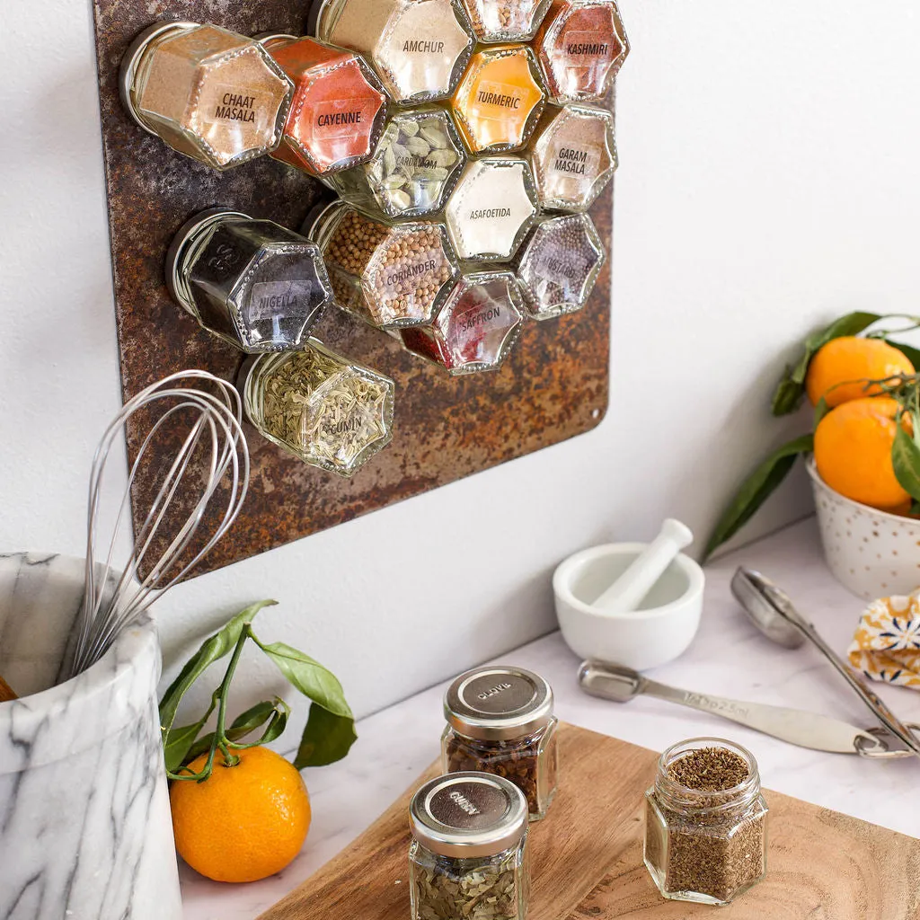 Rustic Wall Spice Rack - Your Choice of 12 Organic Seasonings