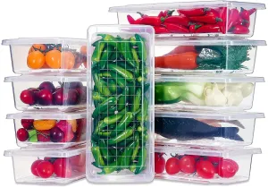 Satpurush Fridge Storage Boxes - Kitchen Containers Set, Masala Box for Kitchen, Plastic Storage Box for Kitchen, Fridge Organiser, Vegetable and Refrigerator Containers for Storage (4)