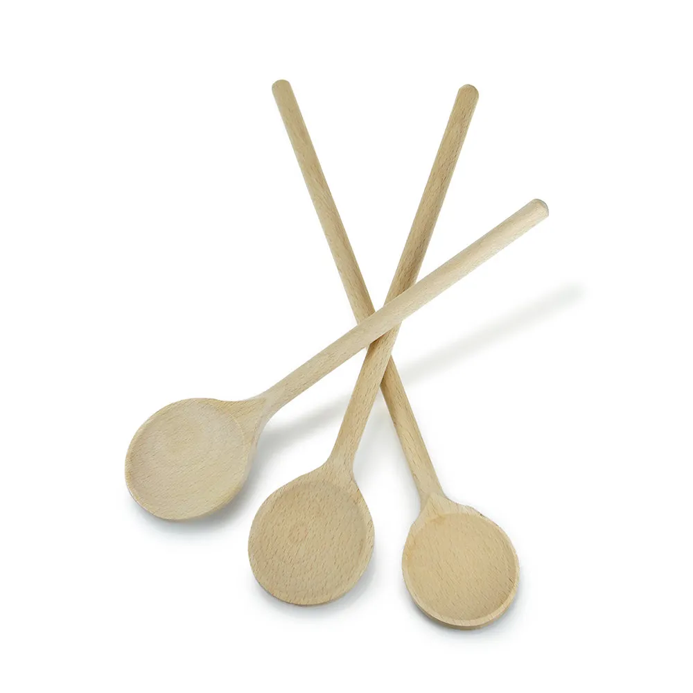 The Essential Ingredient Beech Wood Round Spoon, Large Head