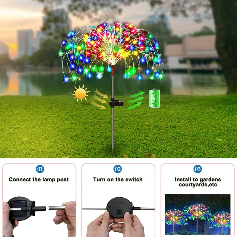 Waterproof Solar Firework Garden Lights