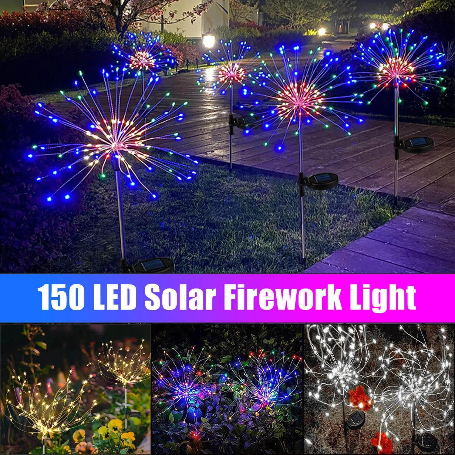 Waterproof Solar Firework Garden Lights