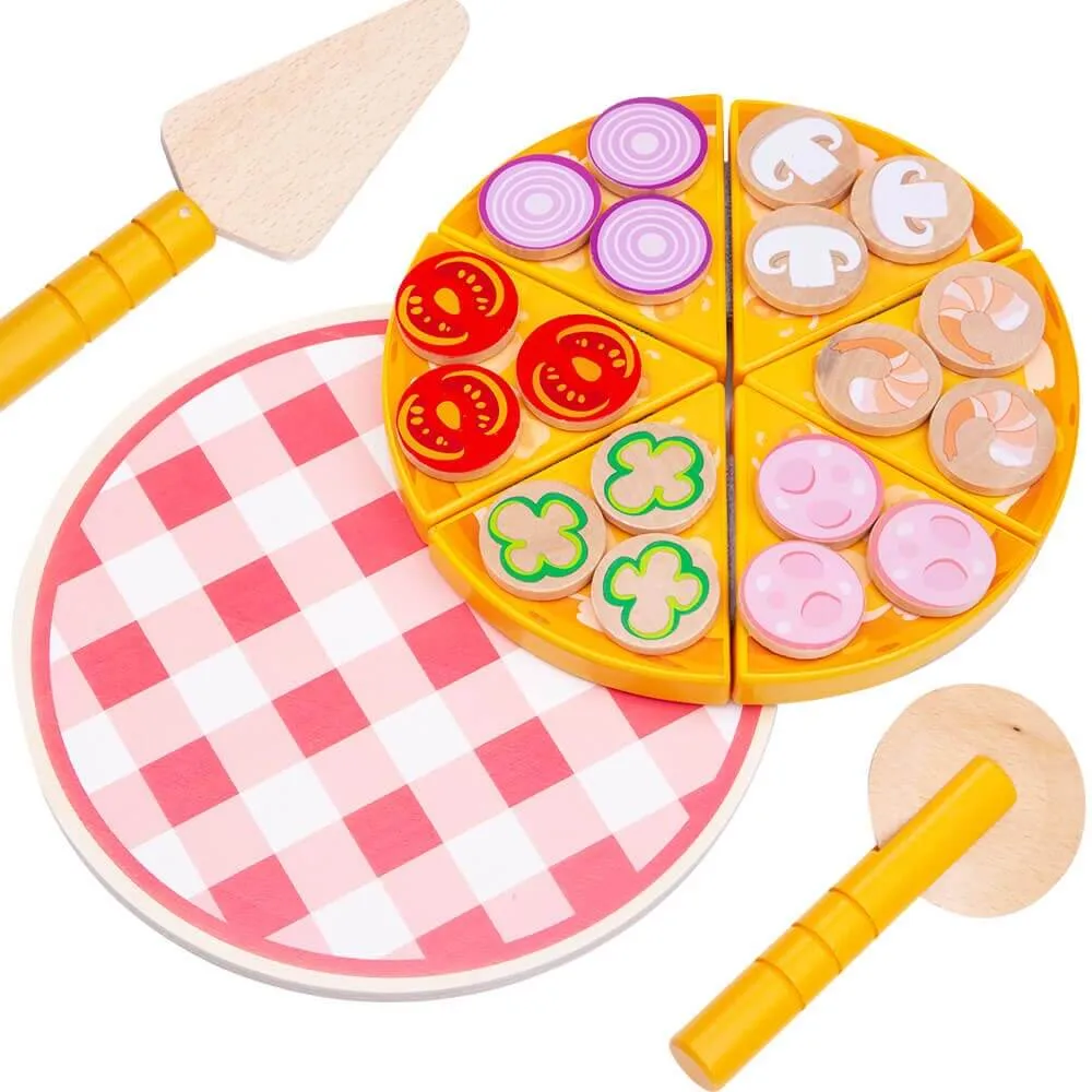 Wooden Pizza Toy - Pretend Play Food