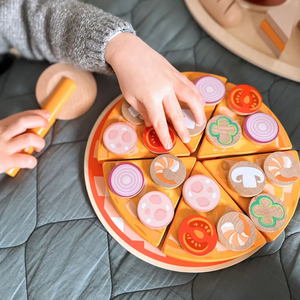 Wooden Pizza Toy - Pretend Play Food