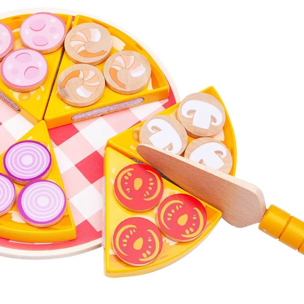 Wooden Pizza Toy - Pretend Play Food