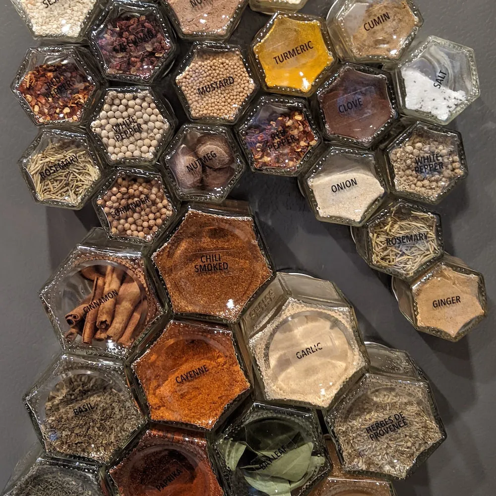 Your Choice of Organic Spices — 24 Magnetic Jars