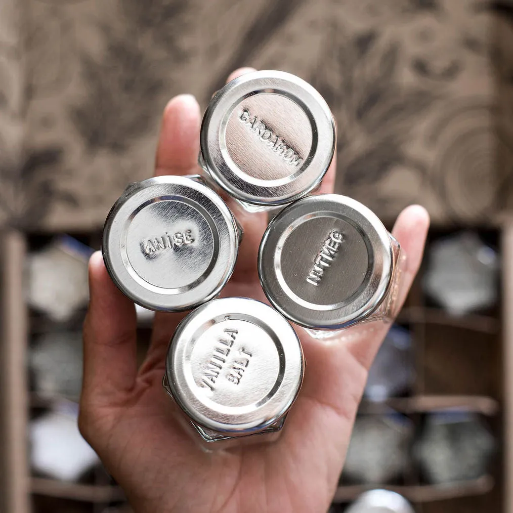 Your Choice of Organic Spices — 24 Magnetic Jars